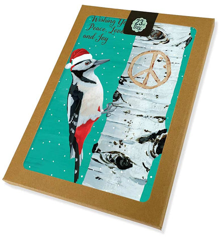 Boxed Peaceful Woodpecker Christmas Cards