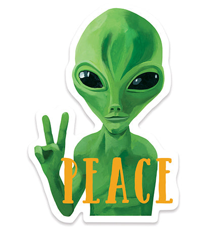 Alien Peace Sticker